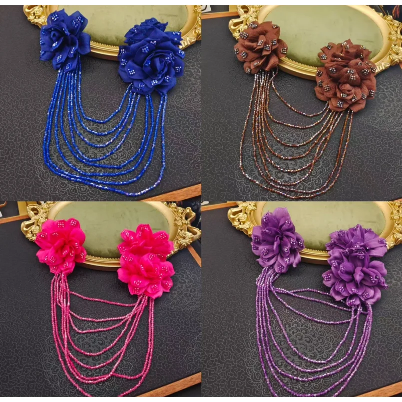 

Luxury 3D Peony Flower Tassel Brooch Pin Elegant Rhinestone Tassel Pin DIY Clothing Accessories for Dress Bag Hat