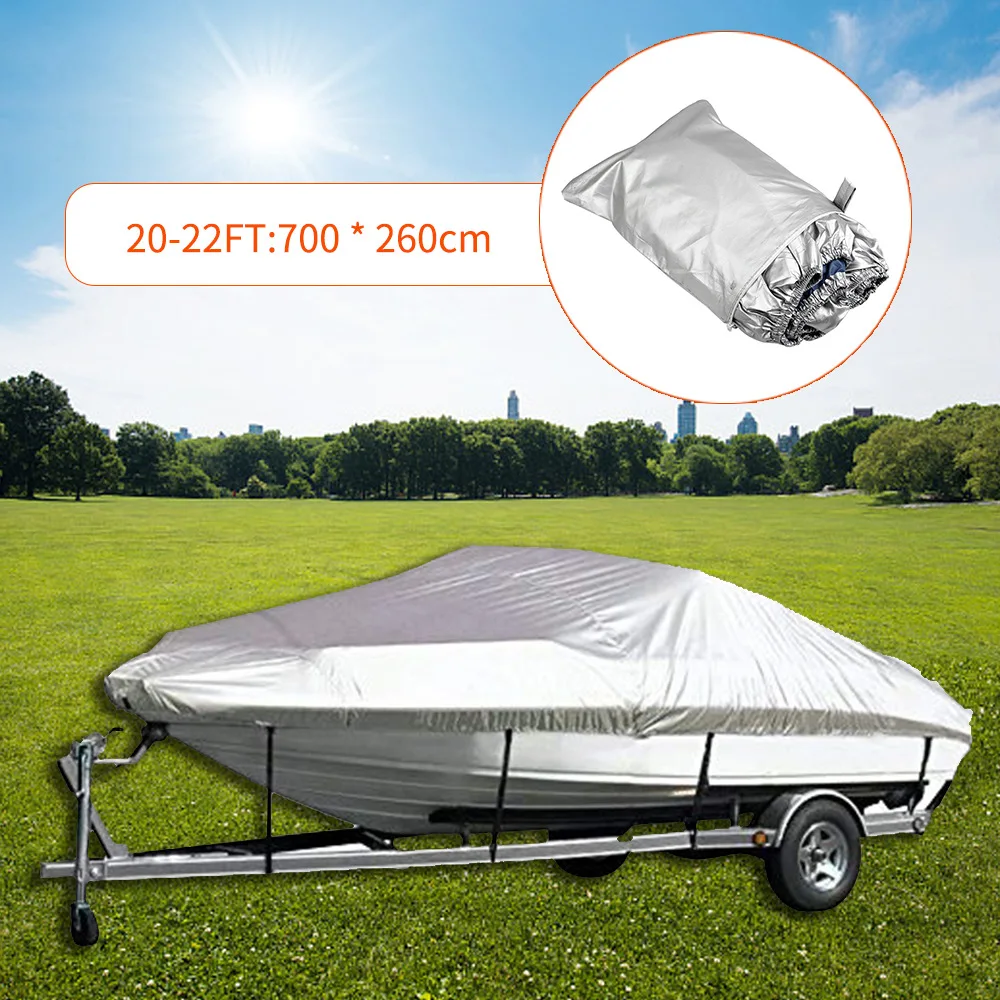 11-22ft Boat Cover 300D Polyester Waterproof UV Resistant Durable & Tear Proof for V-Hull TRI-Hull Runabout Boat Pro-Style Bass view 4