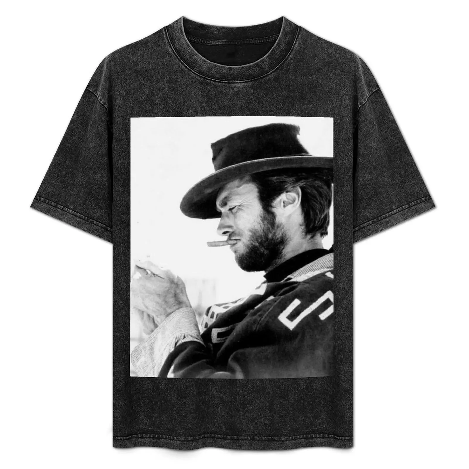 

Clint Eastwood smoking T-Shirt vintage graphic tee tees oversized anime t shirts men