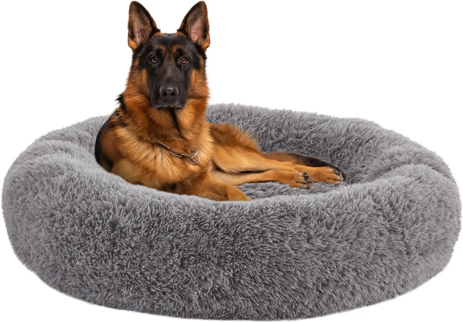 

Anti-Anxiety Donut Dog Bed, Washable Plush Fluffy Cuddler Cushion for Small to Large Dogs, 45"