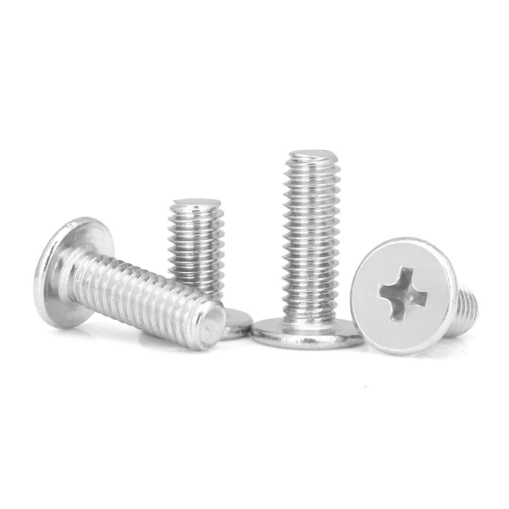 300PCS M4 M5 Nickel Plated Carbon Steel Ultra Thin Head Screws for Precision Applications Cross Phillips Screw