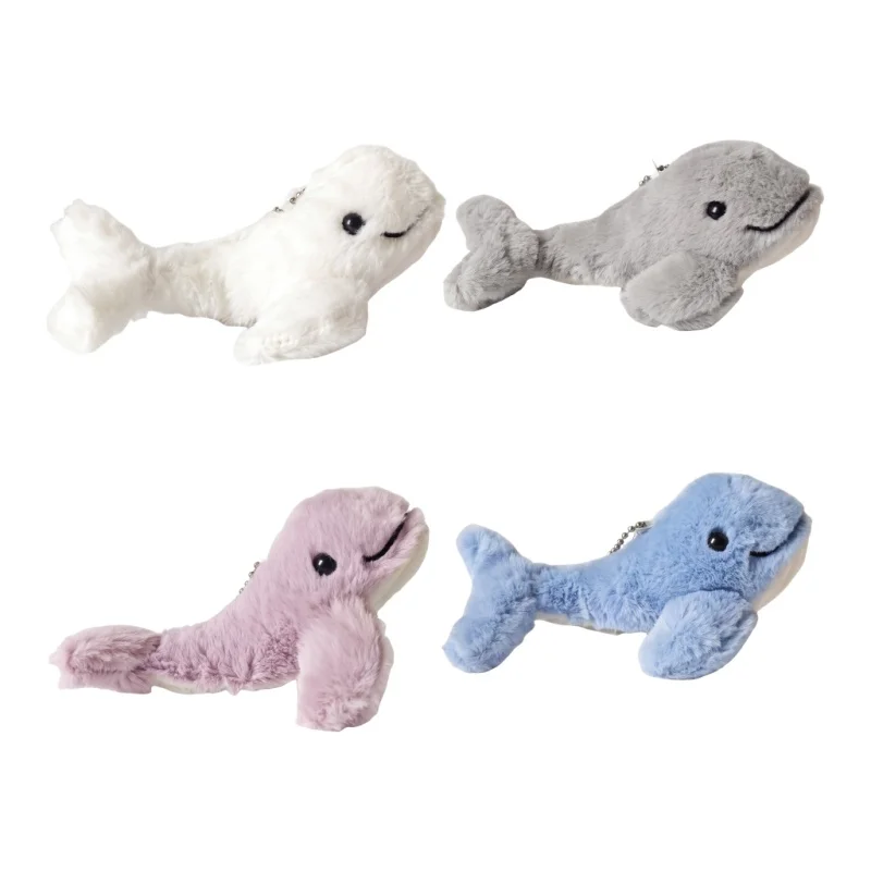 

Cute Plush Dolphin Keychain Soft Stuffed Animal Kids Bag Wallet Backpack Handbag Toy