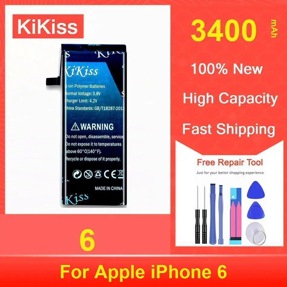 

Kikiss Battery 3400Mah 6 For Apple Iphone