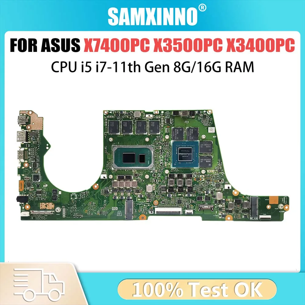 Computer Mainboard For ASUS X7400PC X3500PC X3400PC X3500PA X3400PA X3500PH X3400PH Laptop Motherboard I5 I7 11th CPU 8G 16G