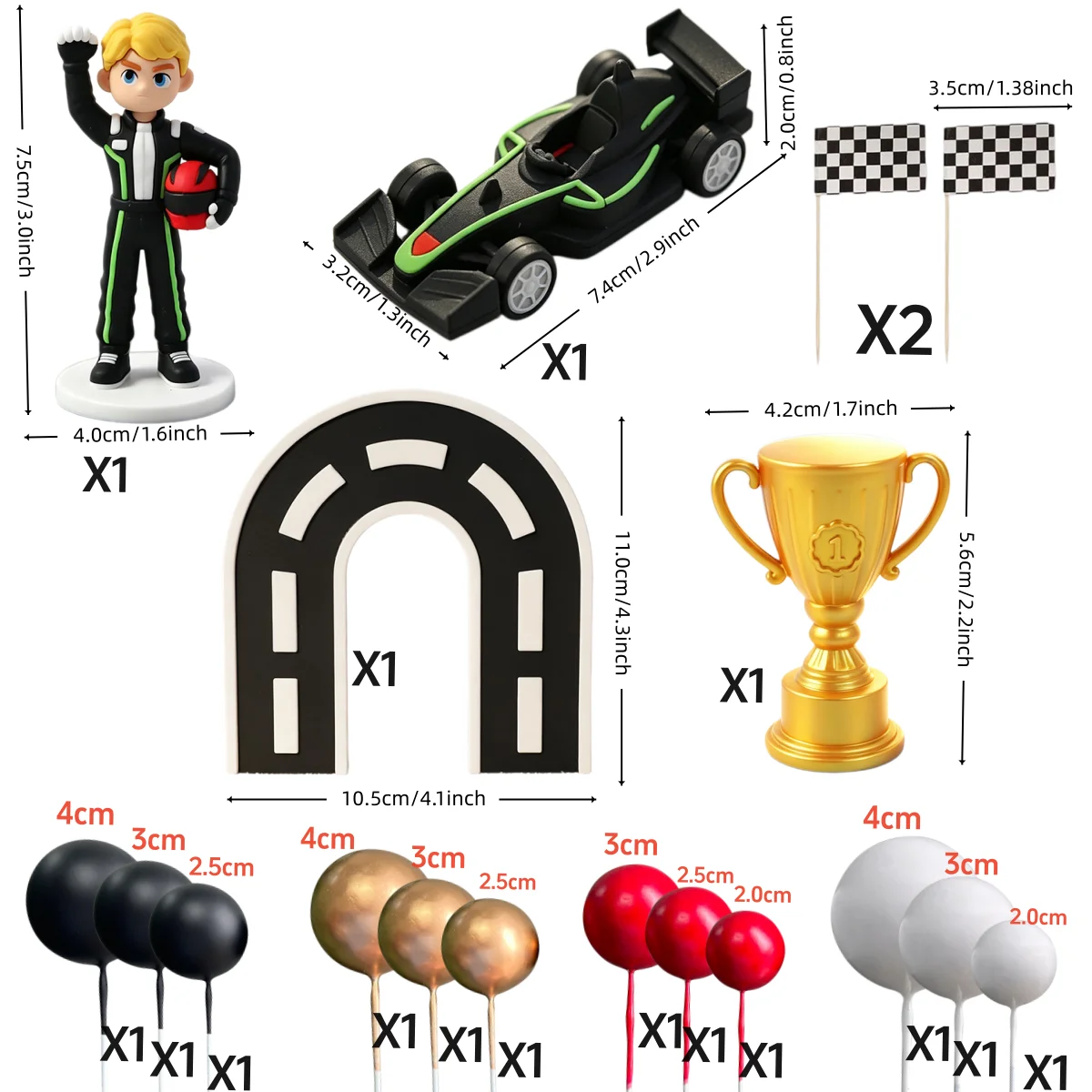 Race Car Cake Topper Racing Car Cake Decoration Race Track for Racing Theme Race Car Birthday Supplies