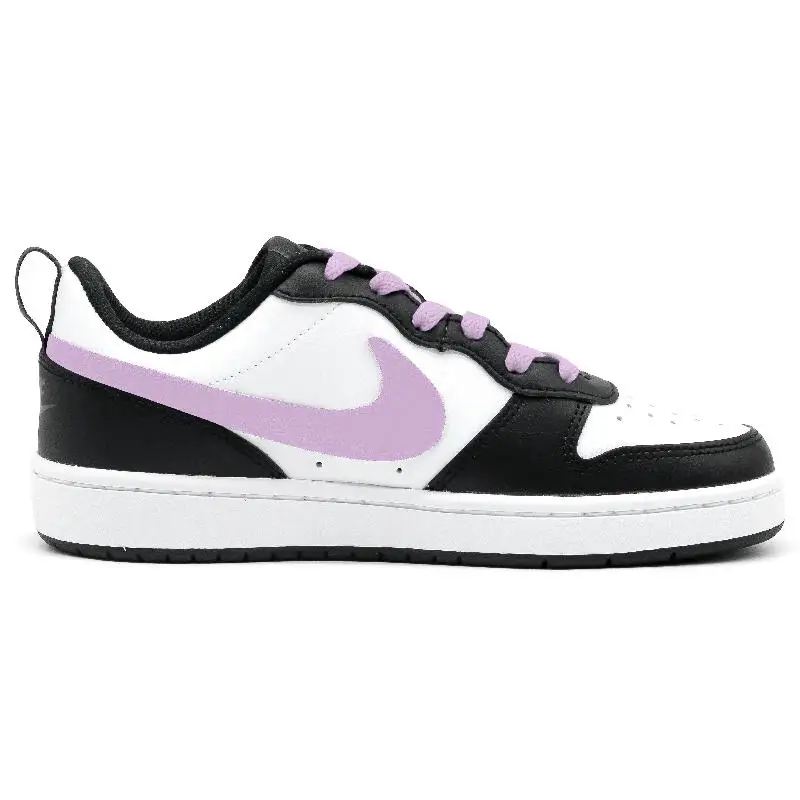 【Customize】Nike Court Borough Skateboarding Shoes Women's Low-top Black/purple Sneakers shoes BQ5448-115