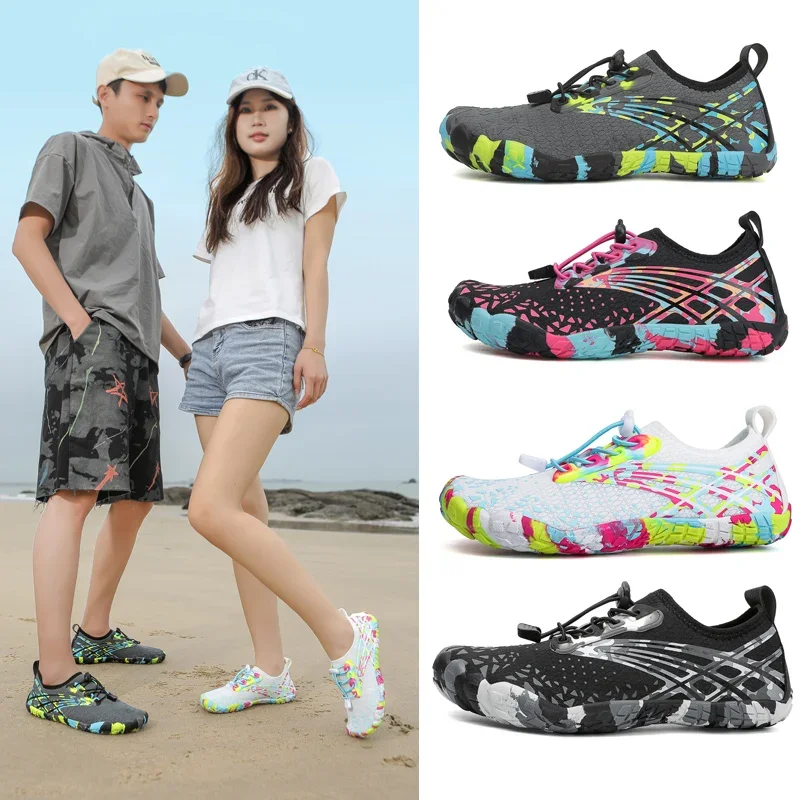 

New Men Women Water shoes Upstream Wading Swimming Barefoot Five Fingers Aqua Shoes Colorful Beach Seaside Light Unisex Sneakers