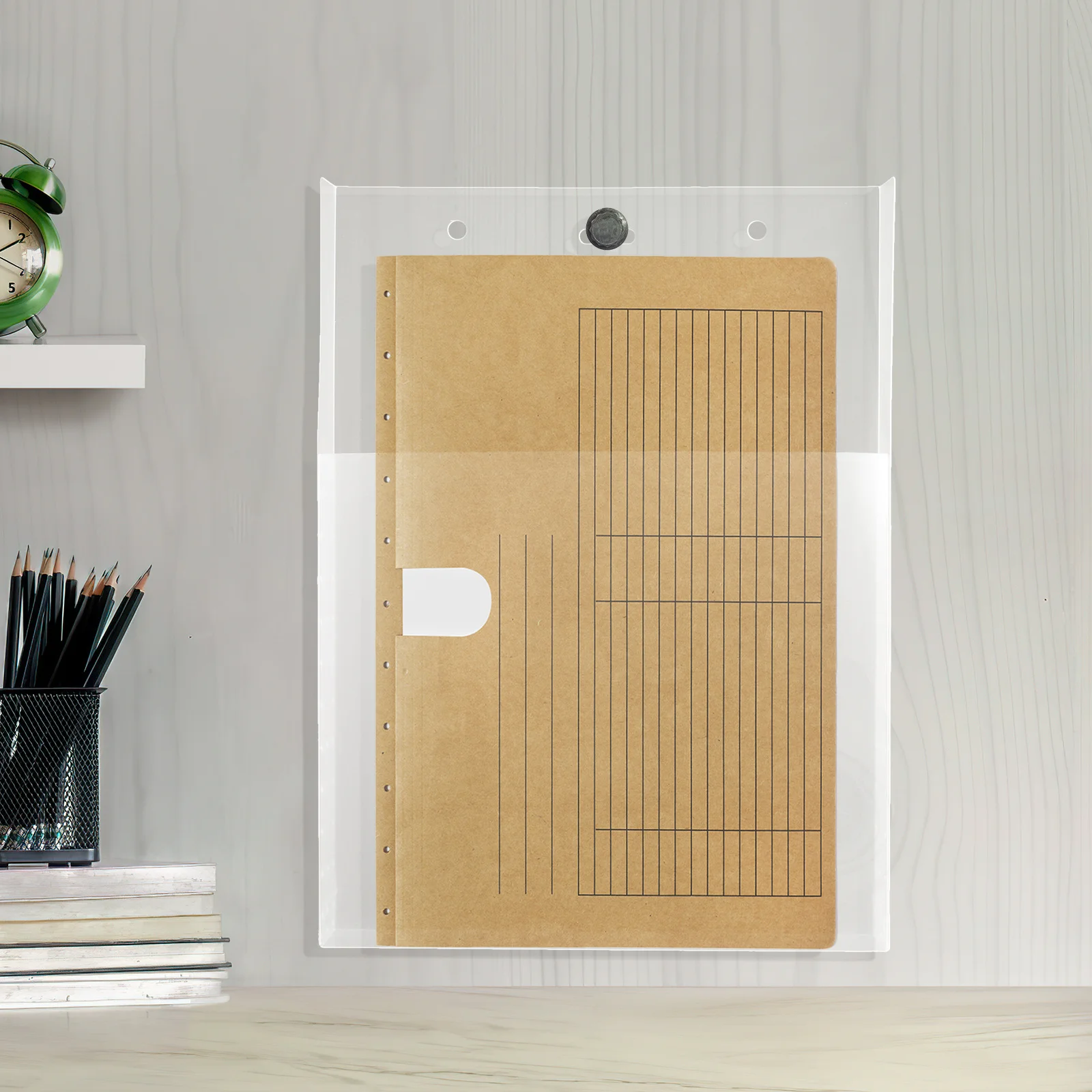 

2pcs Mount Holder For Office Hanging File Organizer Wall Folder Holder File Storage Pocket Light Weight Large Capacity Home