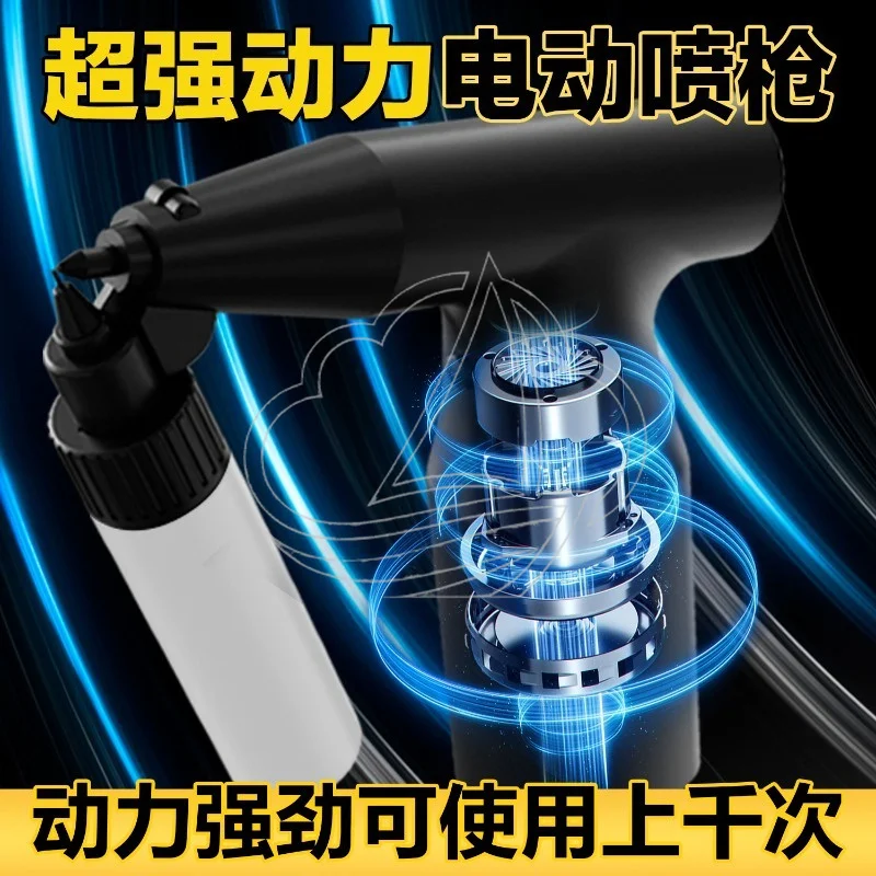 Electric Spray Gun With Air Compressor Portable Paint Sprayer For Car Interior Wheel Touch Up Latex Painting Work