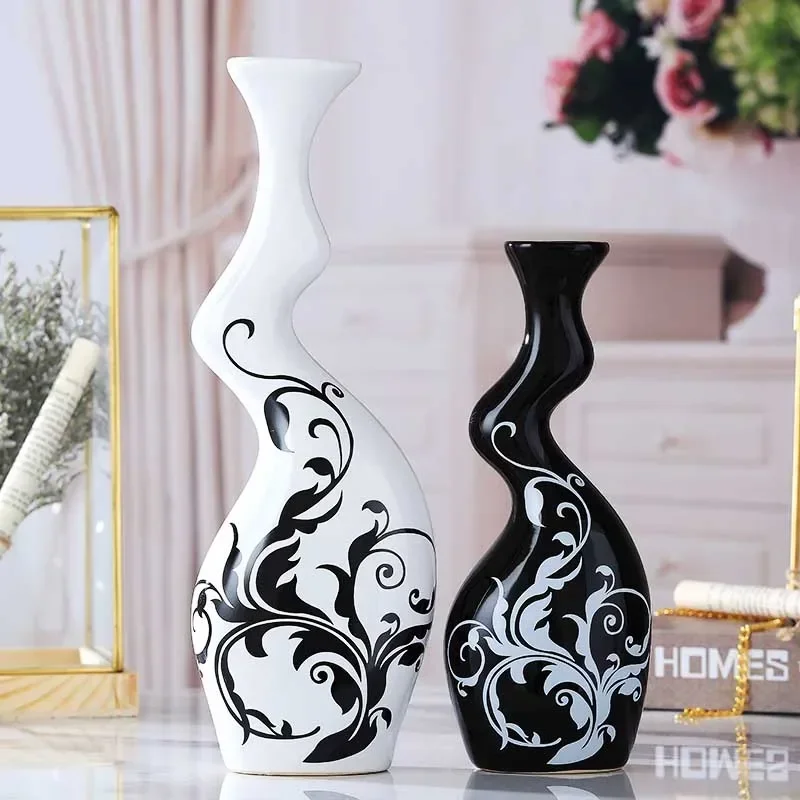 

Modern minimalist abstract ceramic vase living room decoration crafts Ornaments dried flower vase creative home room decoration