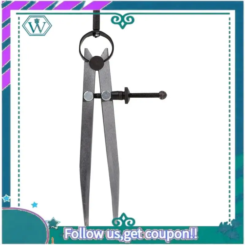 Upgraded 6 Inch Adjustable Lockable Steel Divider Wing Leather Compass