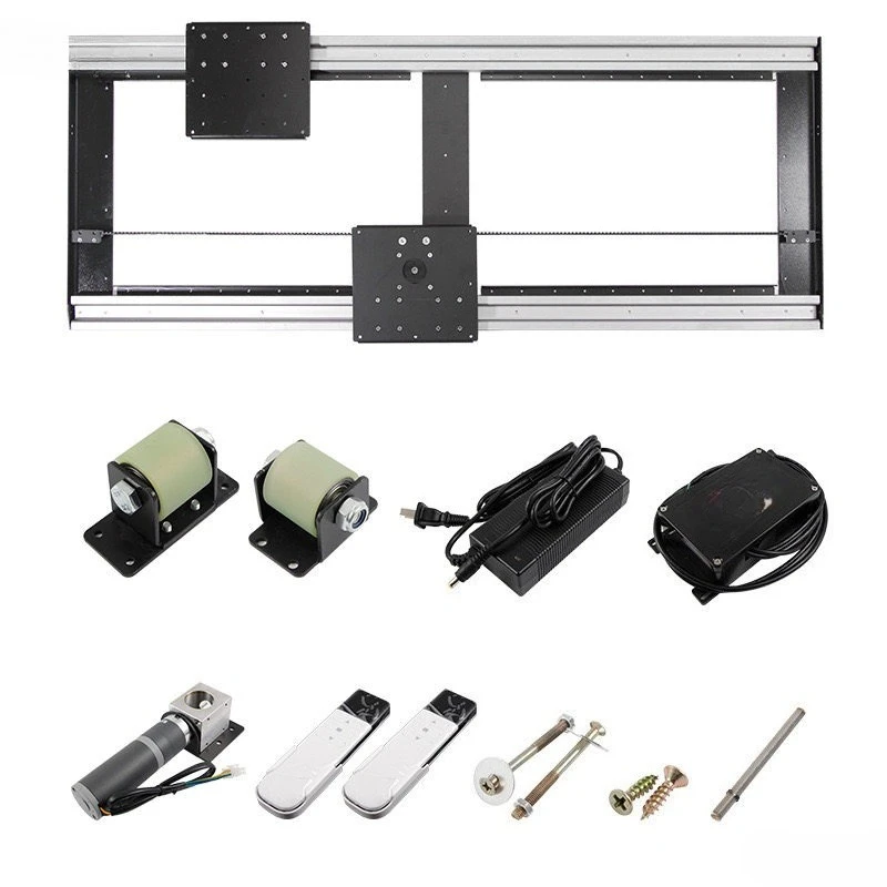 Electric telescopic island track dining table countertop extension guide rail kitchen remote control middle island