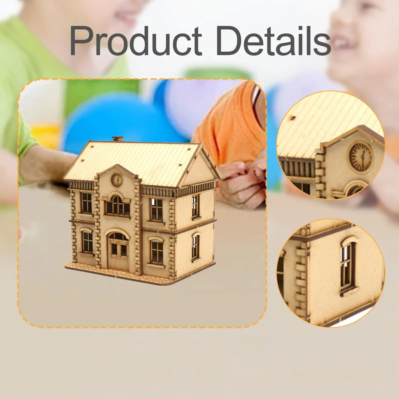 1:72 نموذج بناء DIY الحرف منزل اللوحة الخشب العمارة المشهد نموذج تفكيك للهندسة المعمارية تخطيط #5