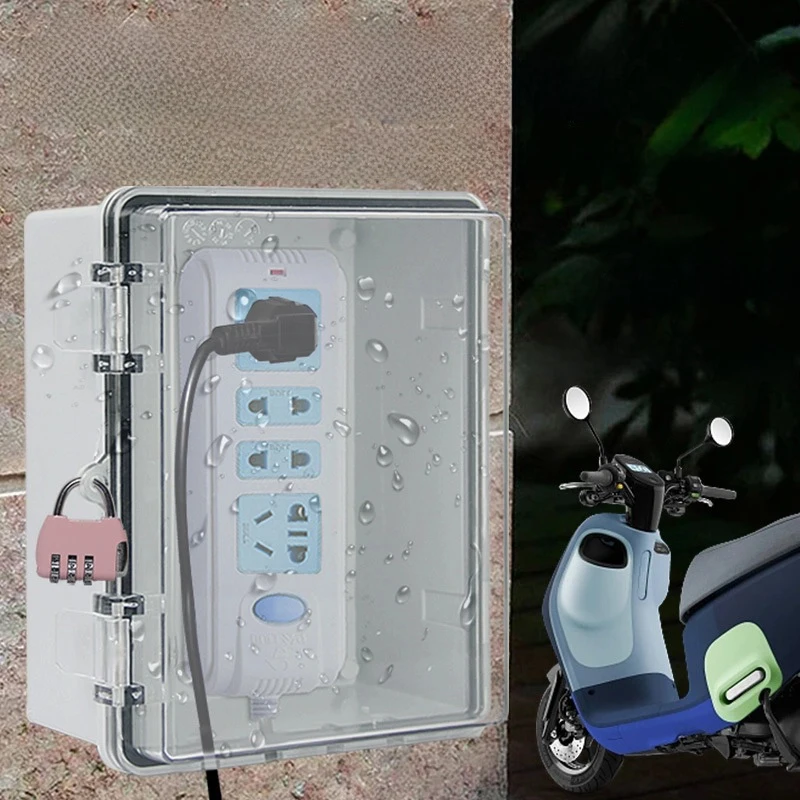 Waterproof Electric Box Abs Plastic Enclosure Outdoor Extension Cord Cover Protector Box Enclosure Cable Outlet Plug Cover Cord