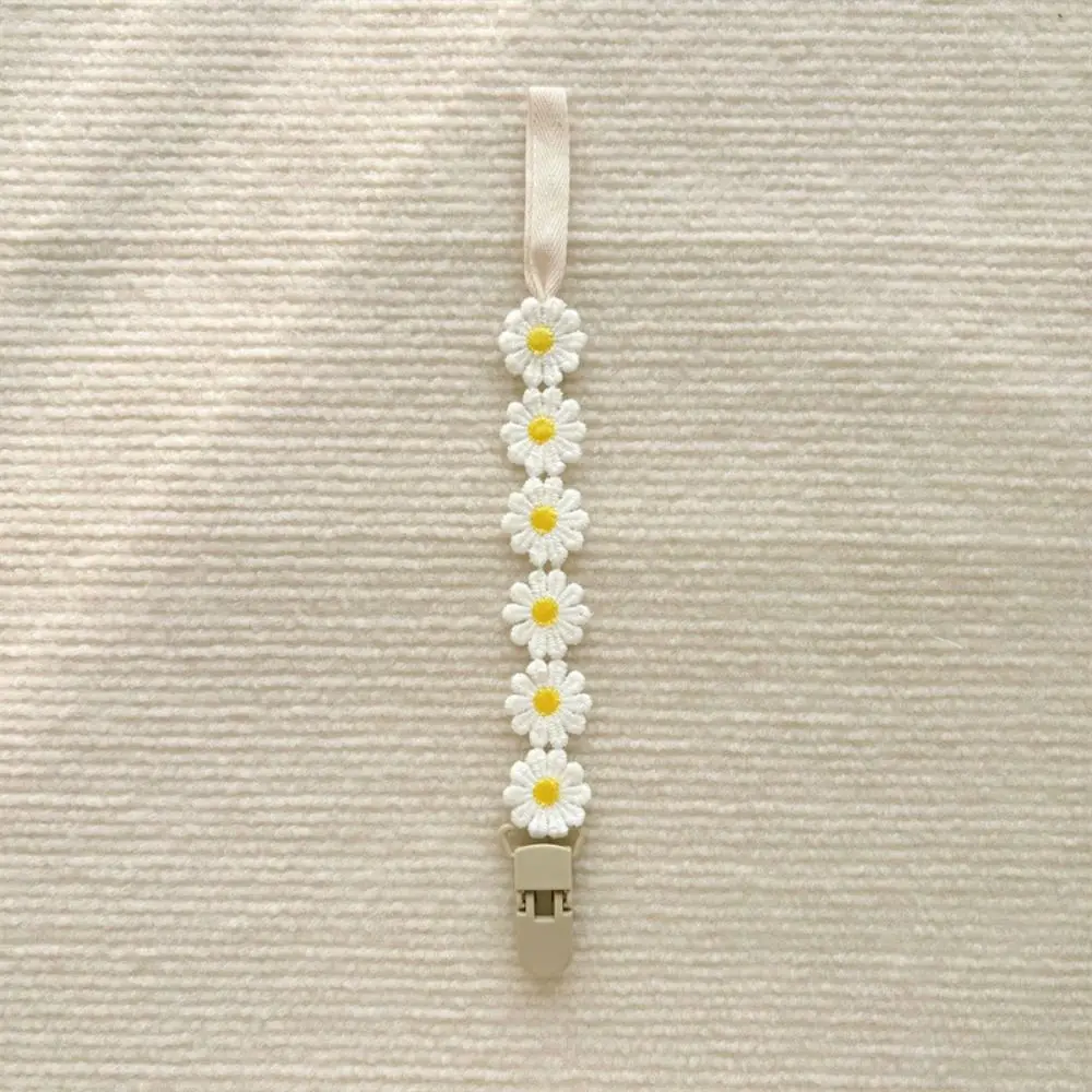 

Anti-lost Daisy Baby Pacifier Chain Flower Teether Toys Straps Soother Holder Dummy Clips Adjustable Nipple Holder Clips Baby