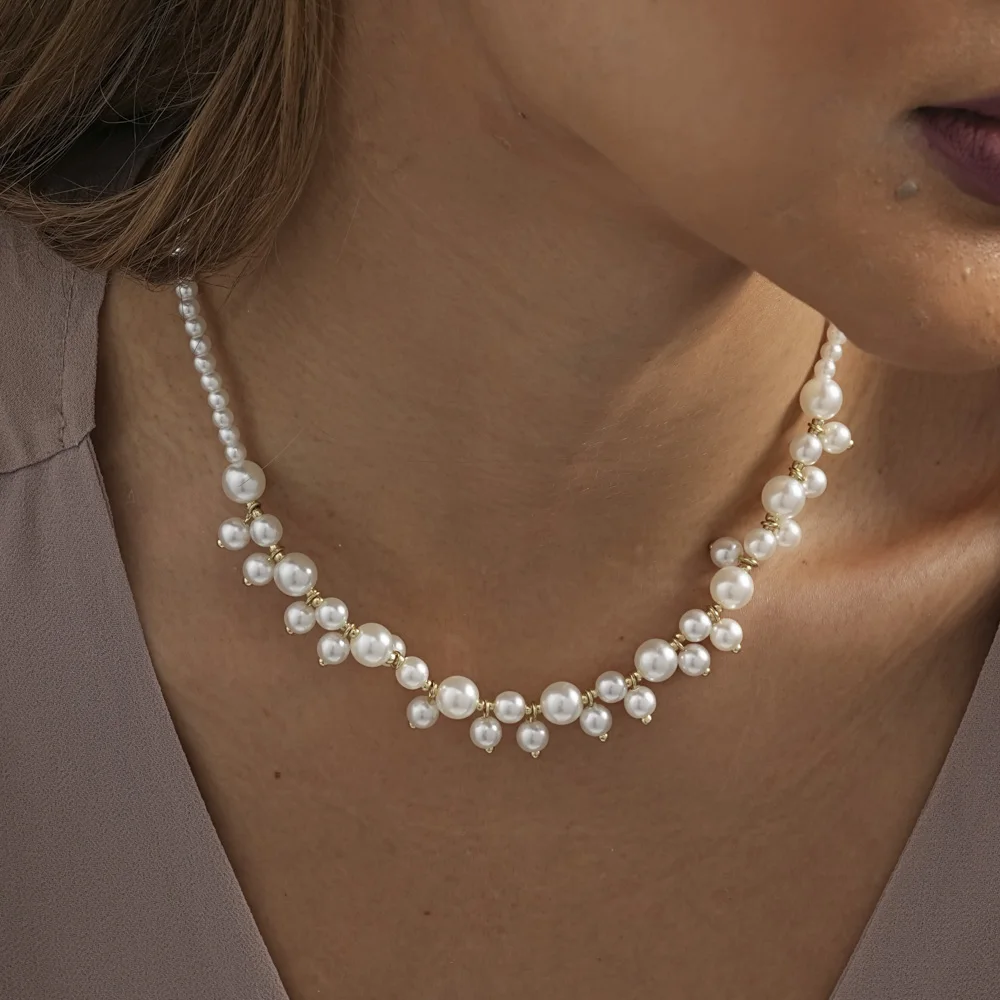 Collier de perles à la mode et créatif pour femmes, simple, polyvalent, banquet pour dames, cadeau de bijoux, vente en gros, ventes directes, 216.239.