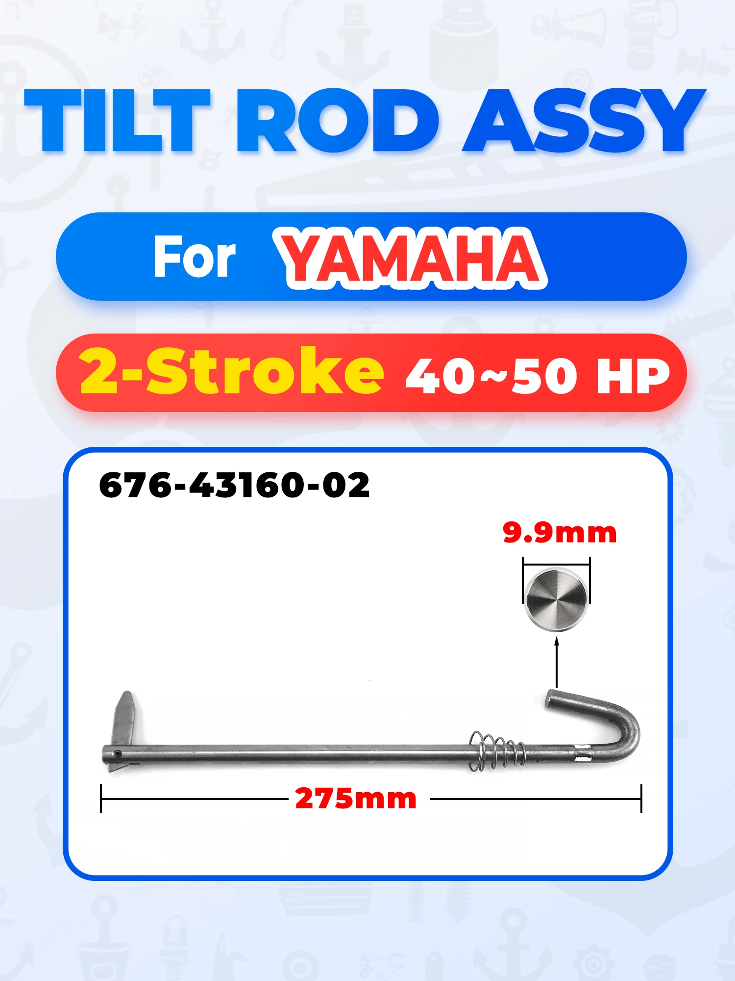 

676-43160 TILT ROD ASSY for Yamaha Outboard engine part & board engine part 676-43160-02-00 676-43160-02 boat engine parts