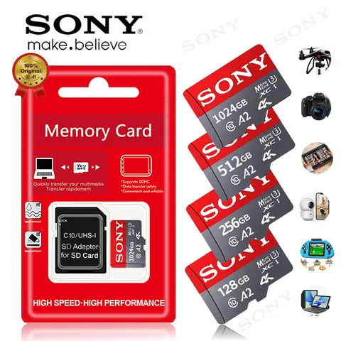 소니 마이크로 TF SD 카드 익스트림 1 테라바이트 SD 메모리 카드 클래스 128GB 256GB XiaoMi 용 고속 Cartao De Memoria 플래시 메모리 TF 카드