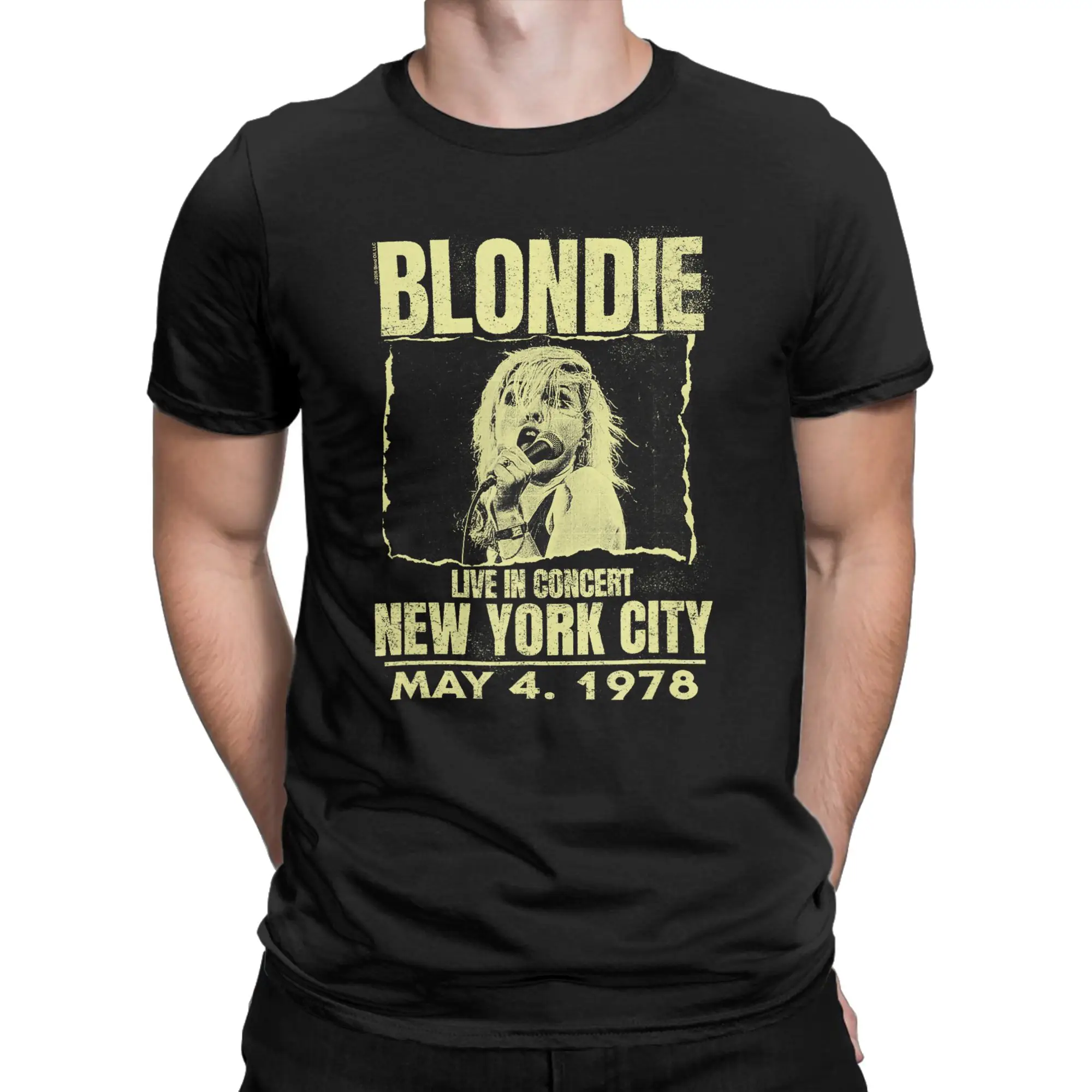 Blondie Live Concert Poster New York 1978 Band Cotton T Shirt For Man Summer T Shirts O Neck Fashion Tees Big Size Clothing