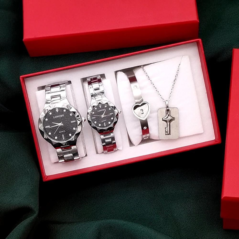 Casal relógios losango luxo quartzo masculino e feminino relógio de pulso à prova dwaterproof água relógios luminosos com amante colar pulseira