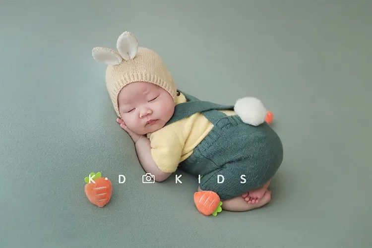 New Contrasting Color Series Rabbit Year, Newborn Baby, Hundred Days Love, Original Film Studio Clothing Art Photography 23