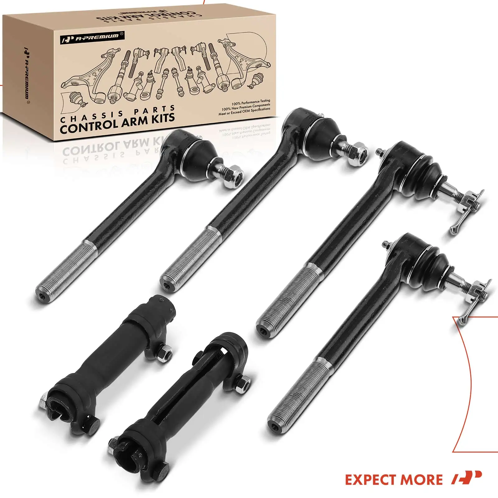 A-Premium 6x Tie Rod End for Chevrolet Blazer 1996-2005 S10 1996-2003 GMC Jimmy 1996-2002 Sonoma 1996-2003