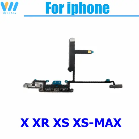 Genuine Power ON OFF Flex Cable For iPhone X XS XR XS-MAX ON OFF Volume Up Down Side Button Key Ribbon Flex Cable Repair Parts