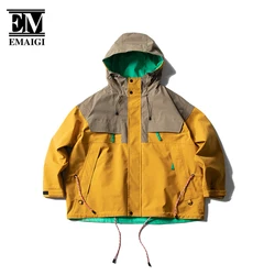 Giacca antivento impermeabile da montagna da uomo Giappone Cityboy Outdoor Streetwear Moda allentata casual con cappuccio giacche cargo cappotto maschile