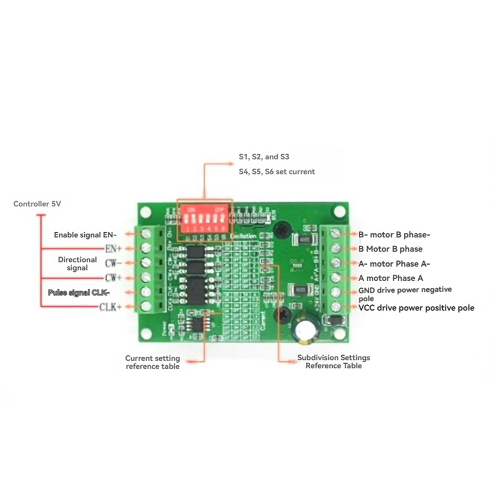 ABBO-2X TB6560 3.5A Stepper Motor Driver Controller Board 10V-35V CNC Rounter Control Low Voltage Over Heat Current
