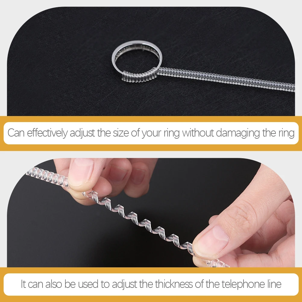 

15pcs Tpu Spring Rope Adjuster Rings Resizer Jewelry Guard Loose Ring Tightener Sizer For Women Men Broadband Rings