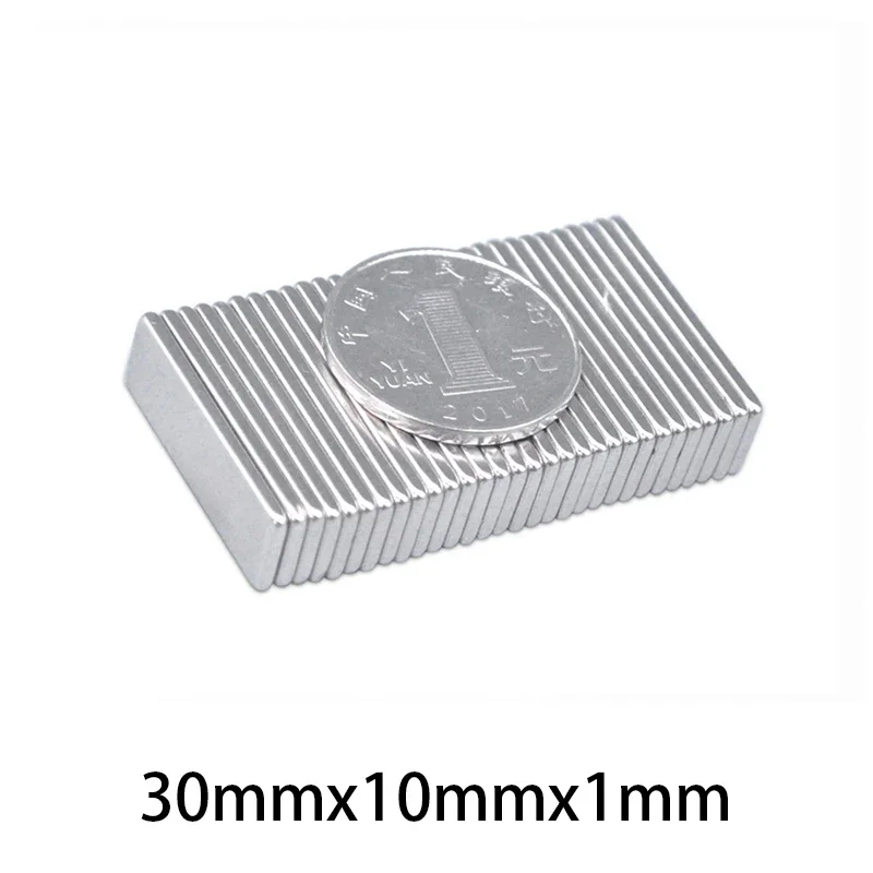 5~200pcs 30x10x1mm Magnesy blokowe N35 30mm x 10mm x 1mm Stały silny dysk magnetyczny NdFeB 30*10*1mm