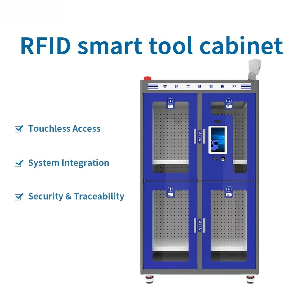 RFID Smart Tool Cabinet with UHF RFID Reader Automated Tools Inventory Tracking and Storage Management System for Industrial Use