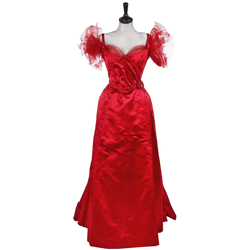 Disfraz de cosplay de Jane Porter hecho a medida, película Greystoke: La leyenda de Tarzán, el señor de las simios, vestido de baile rojo