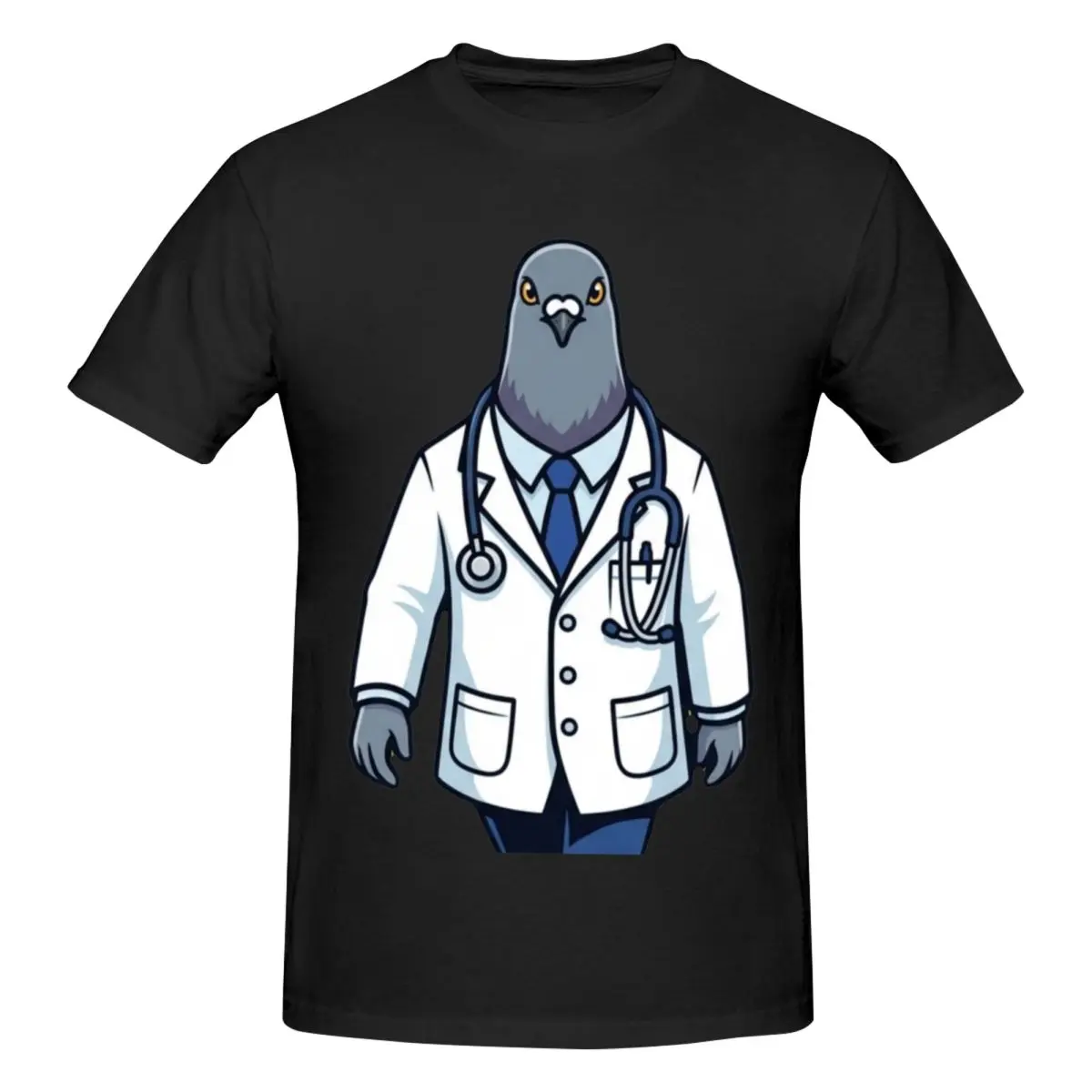 Men Pigeon Doctor Walking Down Hallway Meme Trendy T Shirt Vintage Cotton Shirts
