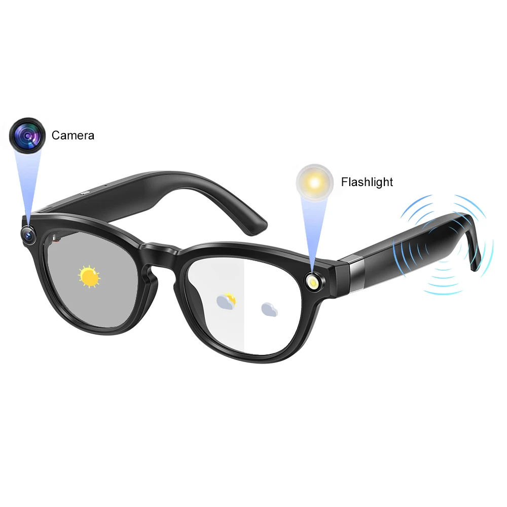 

2025 Sanvnet Q8 Smart Glasses with 800W Al Translation Photochromic Lenses Smart Wearable Headset Men Women