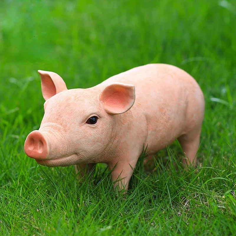 

Garden Farmhouse Decor Adorable Pig Figurines Tall Kitchen Dining Room Realistic Looking Pig Statue