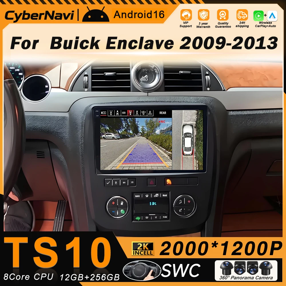 Android Auto Car Radio Stereo For Buick Enclave 2009 - 2013 Multimedia Player No 2din DVD Navigation Head Unit Wireless Carplay