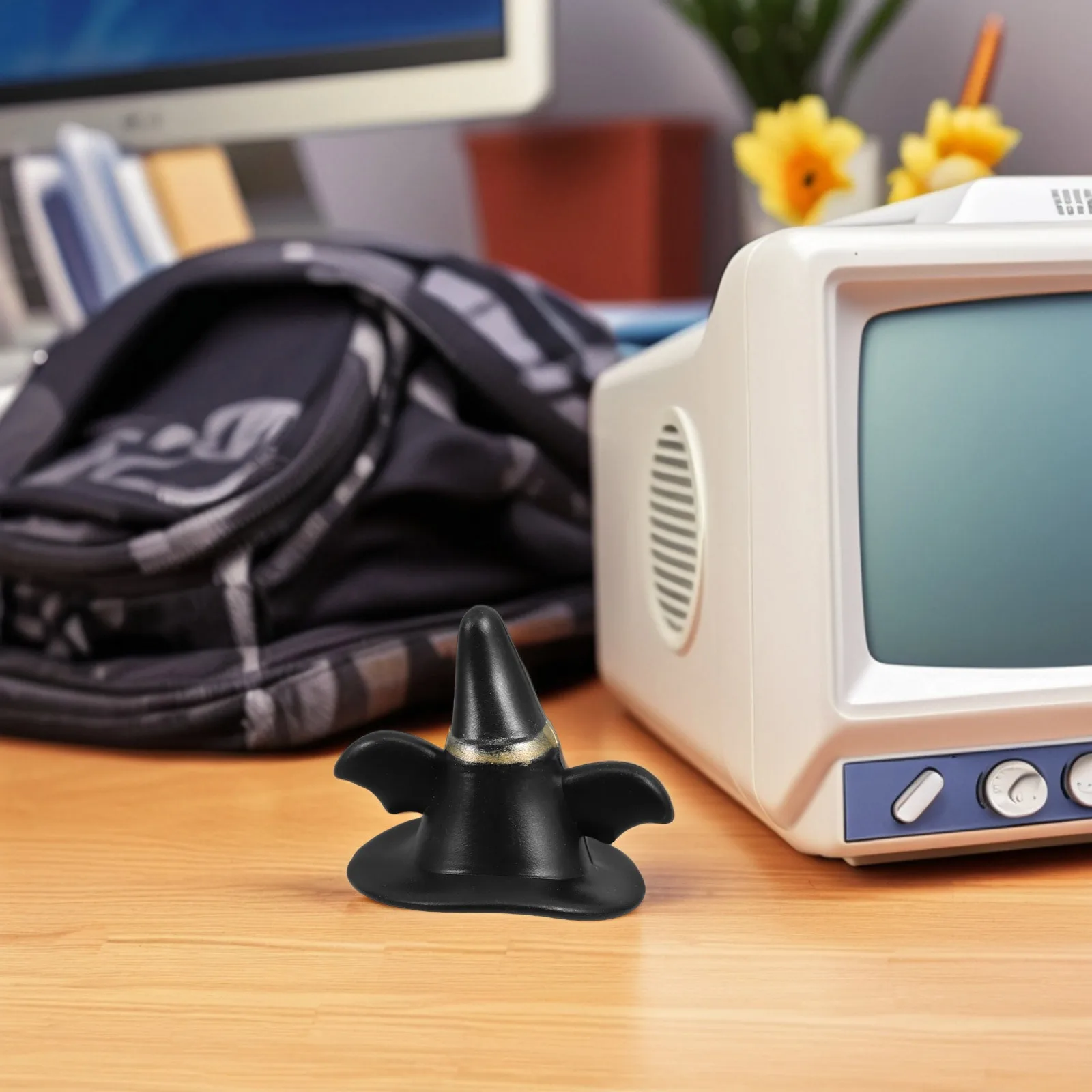 24 قطعة من القبعات السوداء المصغرة لتزيين المناظر الطبيعية المصغرة، زينة الهالوين وعيد الميلاد، قبعات محبوكة صغيرة، زخارف رجل الثلج