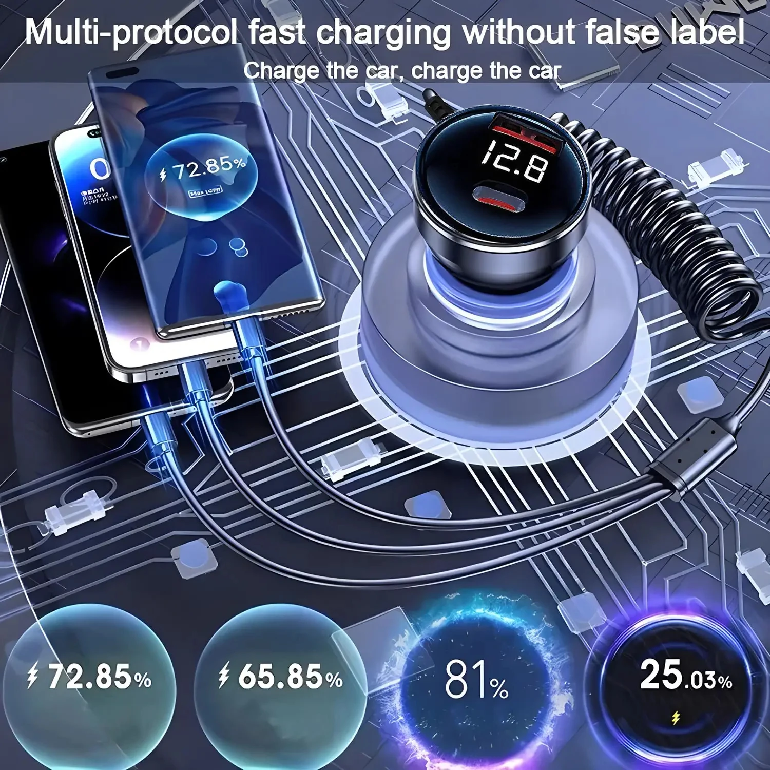 230 واط شاحن سيارة 5 منافذ شحن سريع PD QC3.0 USB C شاحن هاتف السيارة نوع C محول في السيارة آيفون سامسونج هواوي Xiaomi