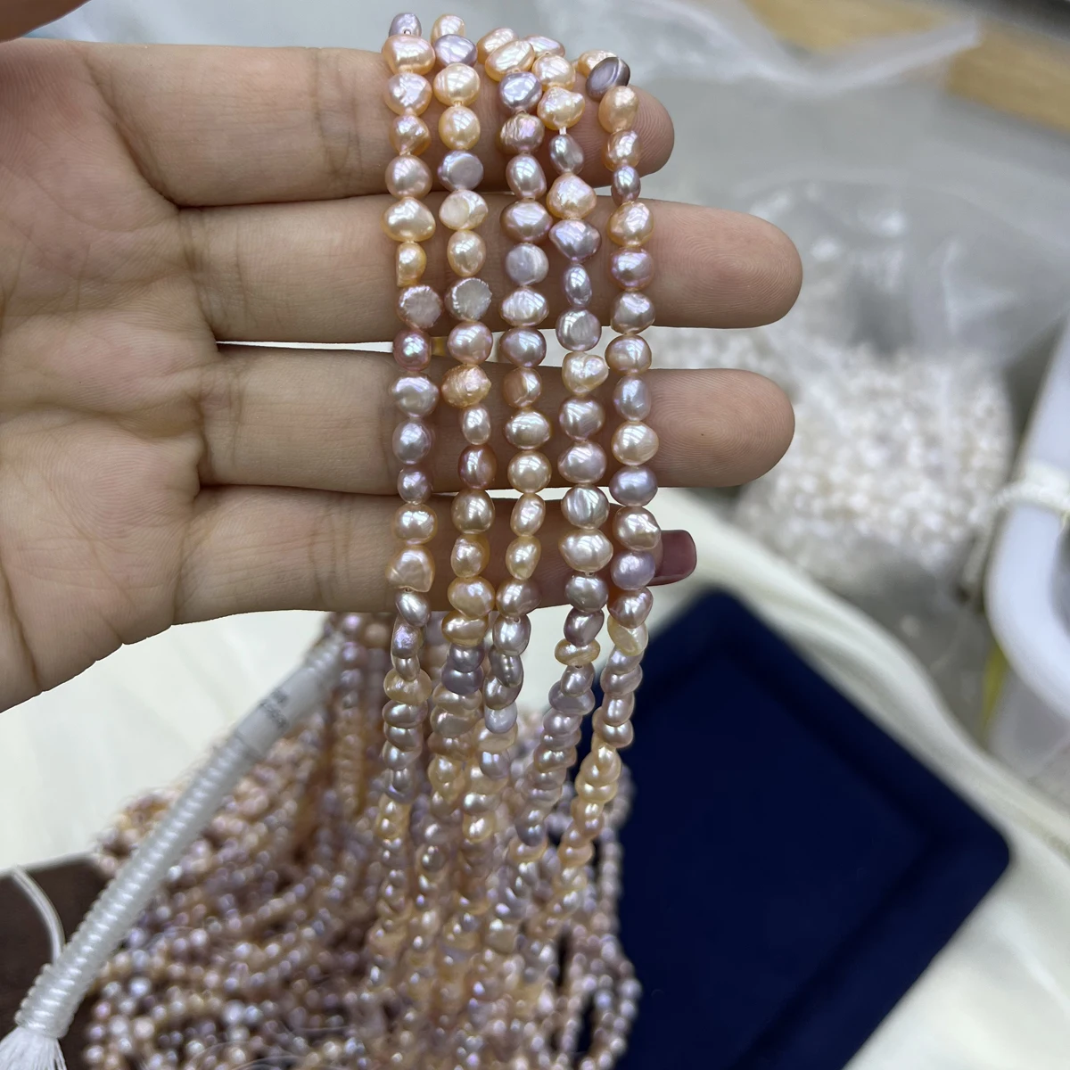 

4-5mm Colored Baroque Natural Freshwater Pearl Semi-Finished Beads for Jewelry Making Supplies DIY Necklace Bracelet Accessories