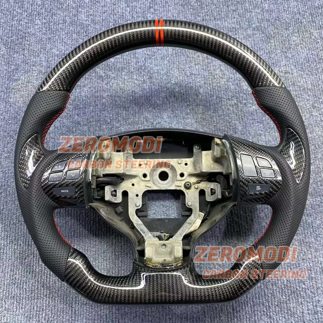 D-Shape Real Carbon Fiber Leather Steering Wheel For Mitsubishi ASX OUTLANDER 2007-2013 Replacement Mod Accessory