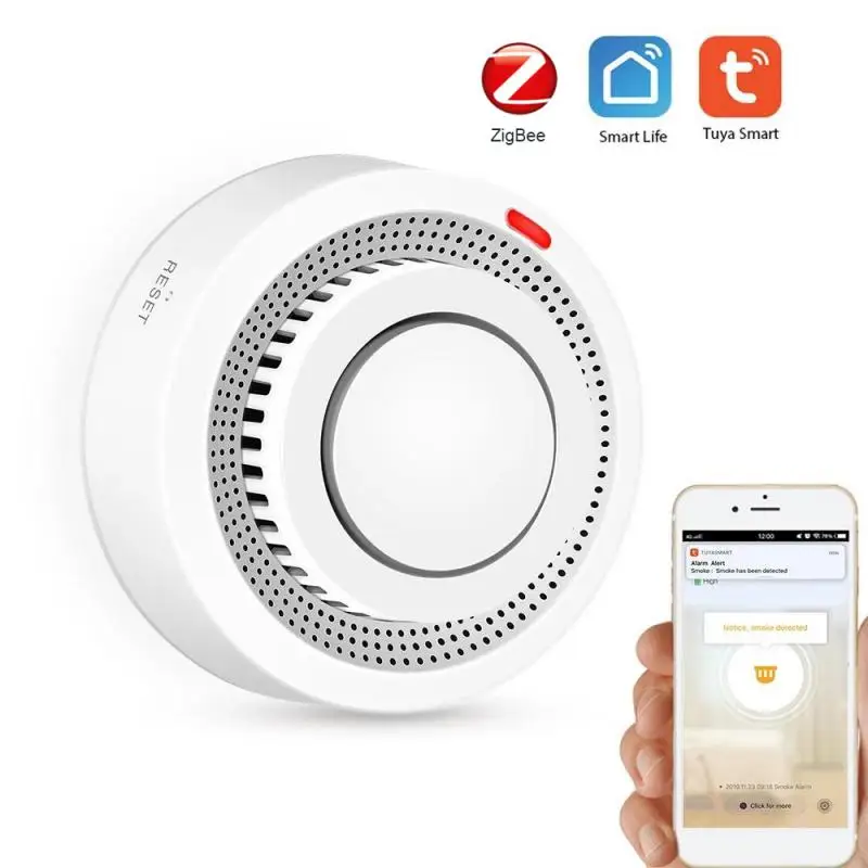 

Zigbee Smoke Detector 2pack Smart Fire Alarm System Tuya Zigbee Hub Works With Smartthings Smoke Detector Sensor Fire Alarm Zigb