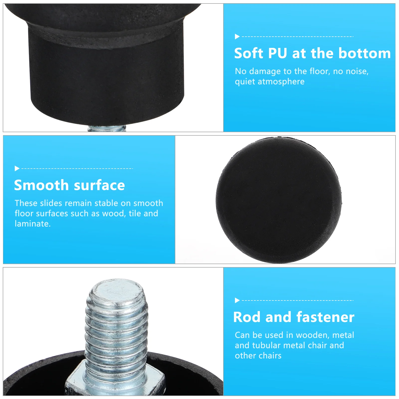 

10pcs Anti-Scratch Floor Pads For Wood Chair Foot Glides Noise Reduction Office Chair Stopper Replacement Wheel Caps Furniture