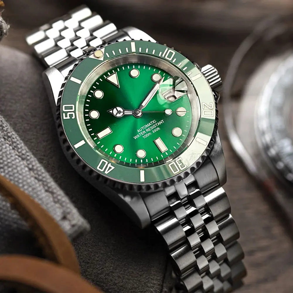 Miyota 8215 PT5000 Stainless Steel 40mm Dive Automatic Men Watch Sapphire Crystal Rotating Bezel Luminous Mechanical Wristwatch image 3
