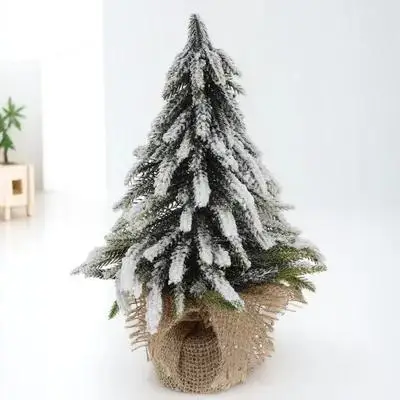 

Festive Desktop Christmas Tree Artificial Snow Scene Xmas Ornament Tabletop Holiday Decoration Home Office Mini Tree