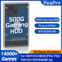 PEAPRIT 500G Gaming HDD Retro Game Console 14000 Video Games 30 Emulators for SWITCH/X BOX/PS3/PS2/PSP Plug and Play Batocera OS