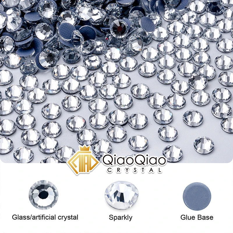 QIAO SS3-SS50 Hotfix Strasssteine für Kleidung, Hochwertige Kristall AB Strasssteine zum Aufbügeln, Glassteine für DIY-Stiefel, Strasssteine für Kleidung – Detail 3