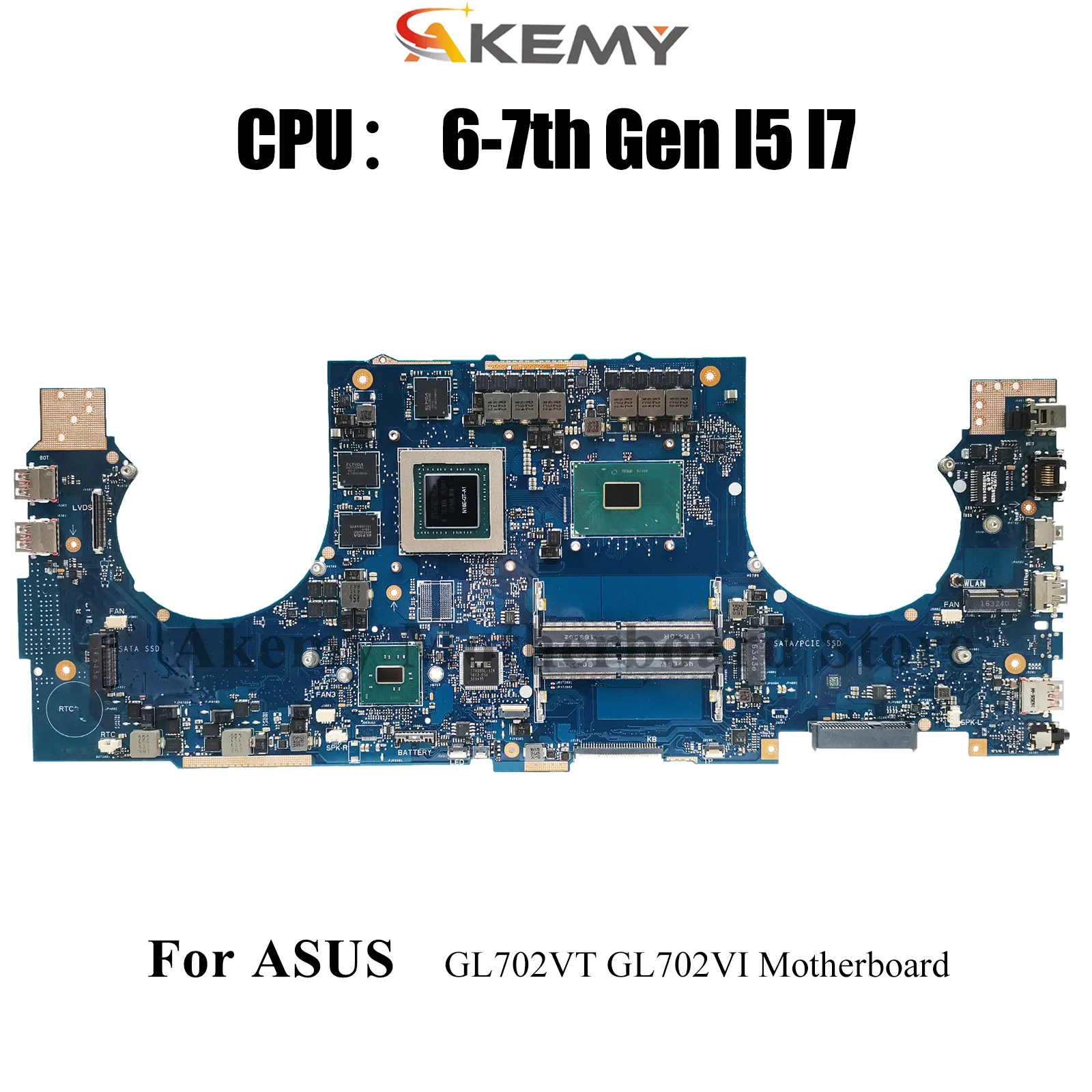 

GL702VT Laptop Motherboard For ASUS ROG Strix S7VS GL702VMK GL702V GL702VSK GL702VI Mainboard With I5 I7 CPU 100% tests OK stk