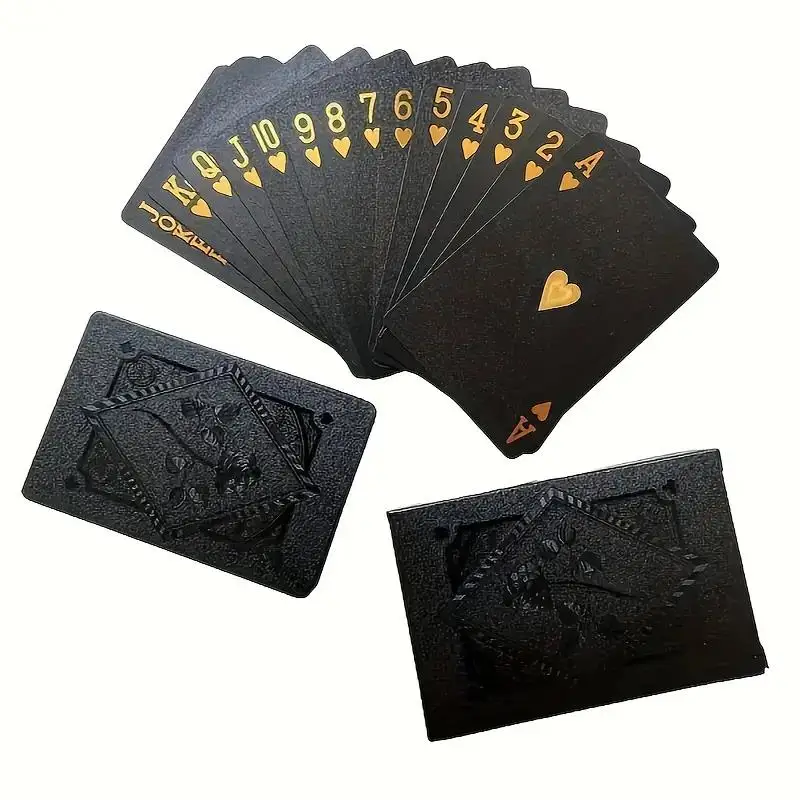 

NEW Color Black Gold Playing Card Game Card Group Waterproof Poker Suit Magic Dmagic Package Board Game Gift Collection