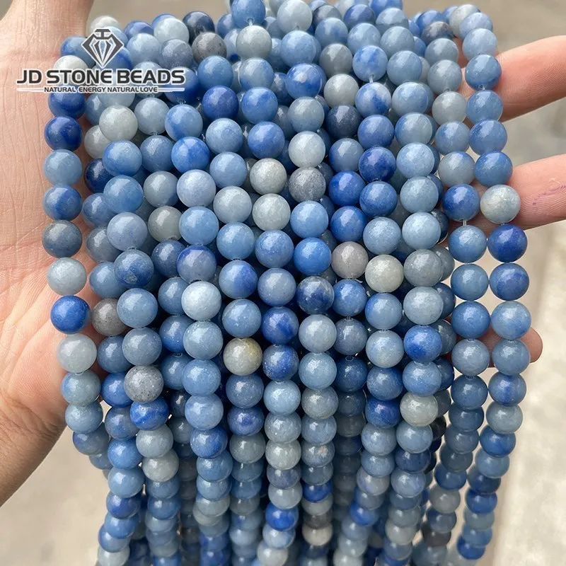 4 6 8 10 12mm Natural Stone Blue Aventurine Beads Loose Spacer Gemstone Bead For Jewelry Making DIY Bracelet Necklace Accessory